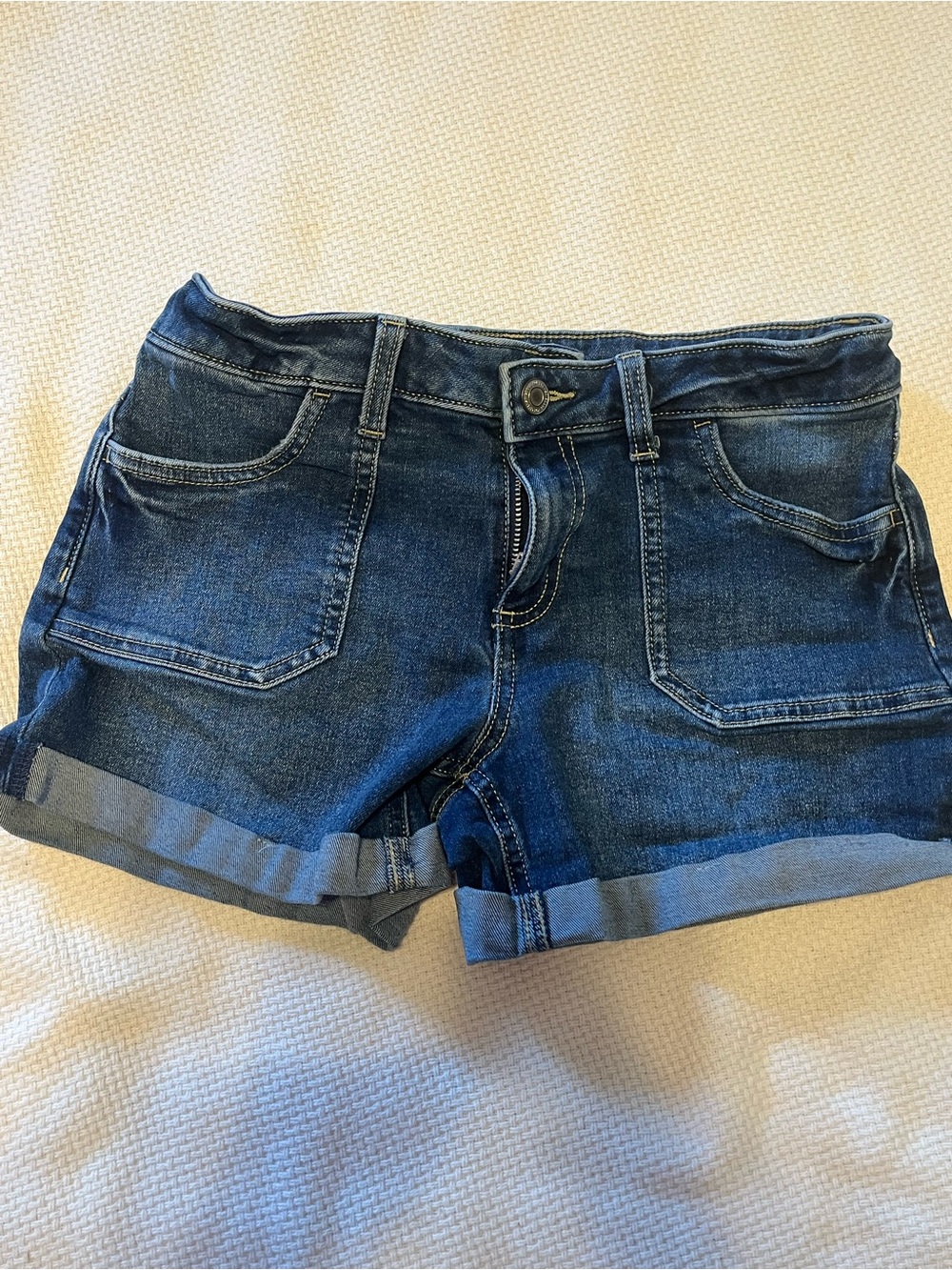 SO Dark Blue Cuffed Denim Shorts